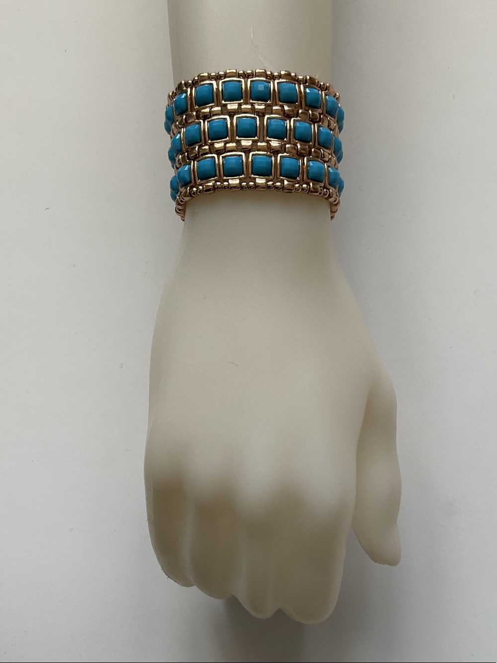 Gold-Plated Bracelet Turquoise Coloured Stones